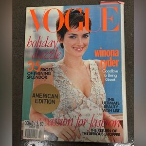 Vogue December 1996 Magazine – Winona Ryder – Vintage 90s